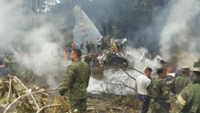 كولومبيا: 66 قتيلا في حادث تحطم طائرة عسكرية